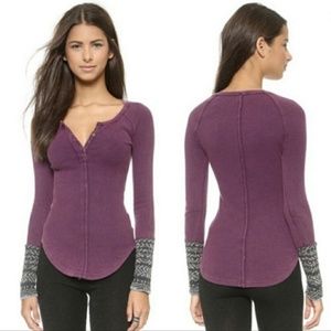 Free People Alpine Cuff Thermal Plum Size Small GUC
